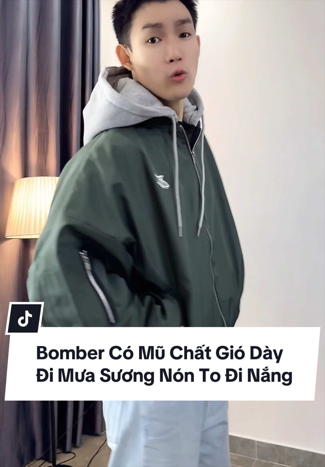 Bomber Có Mũ Chất Dù Gió Dày Đi Mưa Sương Có Nón Che Chắn Đi Nắng #Bomber #AoKhoac #AoGio #AoAm #Ao 