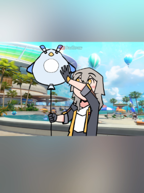 Look, a balloon! Let's play!  #HonkaiStarRail #hsrcreators #fananimation #hsrfanart #RobinSummeretto #stelle #meme #parody #art #hsr