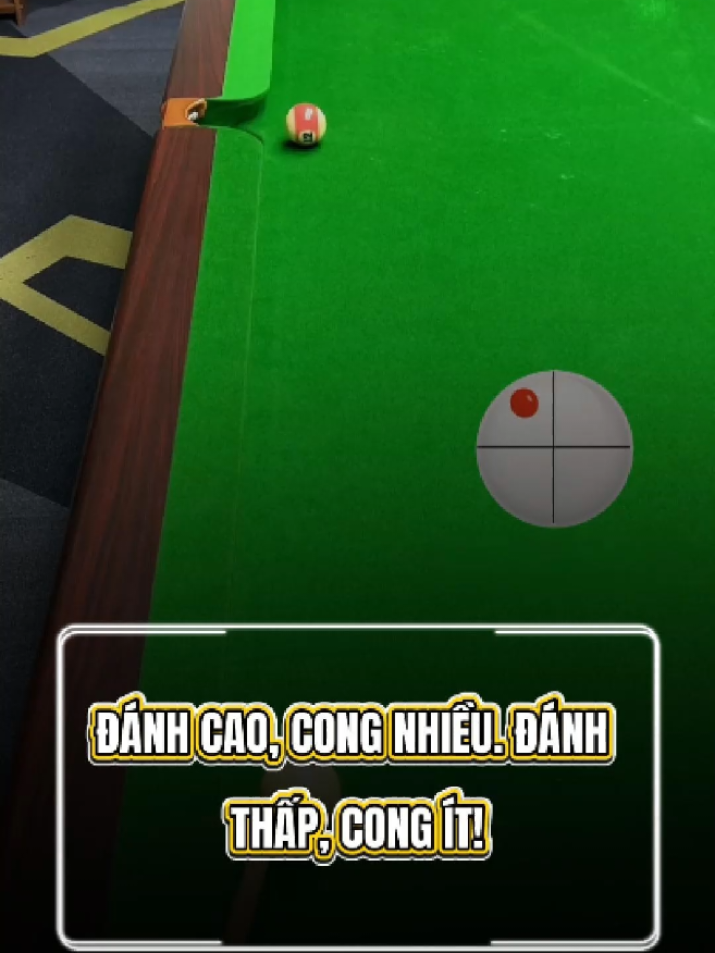 Đánh cao, cong nhiều. Đánh thấp, cong ít! #bida #billiards #pool #kythuatbida #meobida
