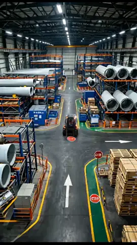 Smart Sensing Gobo Projection Solves Blind Zone Safety Problems At Workshop Crossroads #gobolight #goboprojector #Projector #projection #factory
