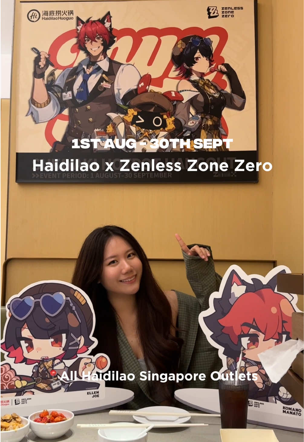 @Haidilao Singapore x Zenless Zone Zero Collab is here till the 30th Sept at all Haidilao Outlets 😋✨ bring home a limited-edition Ellen or Manato color-changing cup with the purchase of a sukiyaki soup base or redeem them using 280 Haidilao membership points, while stocks last! 🙂‍↕️👀