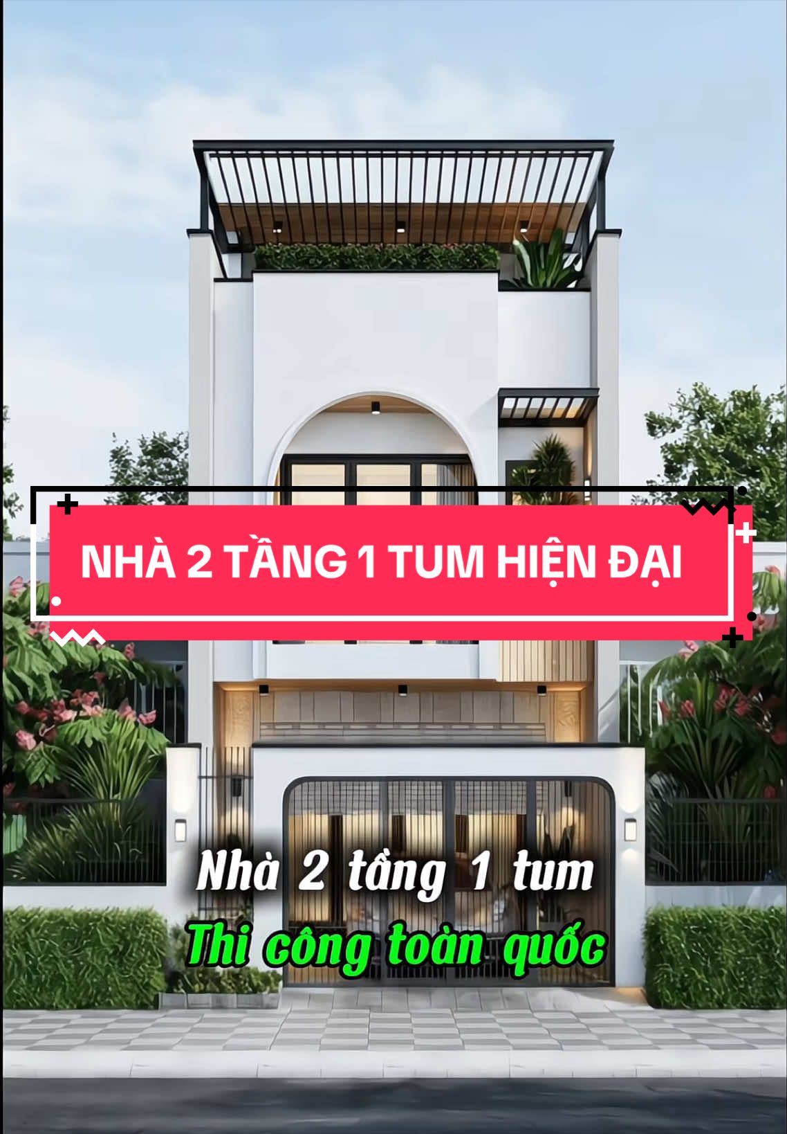 Mẫu nhà 2 tầng 1 tum hiện đại #nhahiendai #nhadeptugia #nhadep #xaynhatrongoi #xaynha 