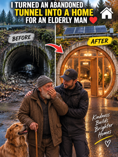 I Turned an Abandoned Tunnel Into His Dream Home ❤️#BuildFromScratch #constructionprocess #BeforeAndAfter #Woodworking #TinyHouse #BackyardTransformation #SatisfyingBuild #DomeHouse