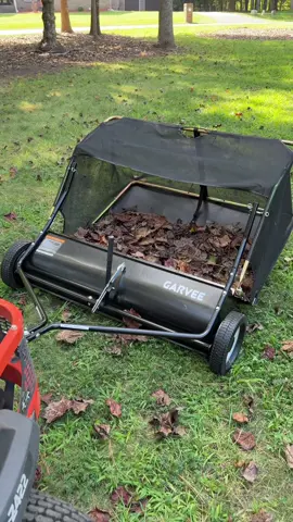Lawn sweeper to get up all your leaves or grass clippings.  #fall #lawncare #Home #work #DIY 