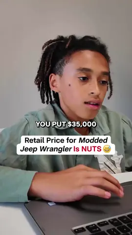 His friend thinks it's worth $35K... Our offer was way below his expectations! The lift and wheels complicate value. @alicartrackers @Swaggyqtwins #jeepwrangler #carbuying #liftkit