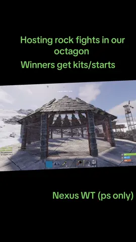 Join up to battle in the octagon for kits. Nexus wt ps only. #rust #crust #rustconsole #freestarts #ruststart