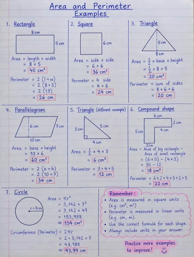 #math #parents #area #perimeter #example 
