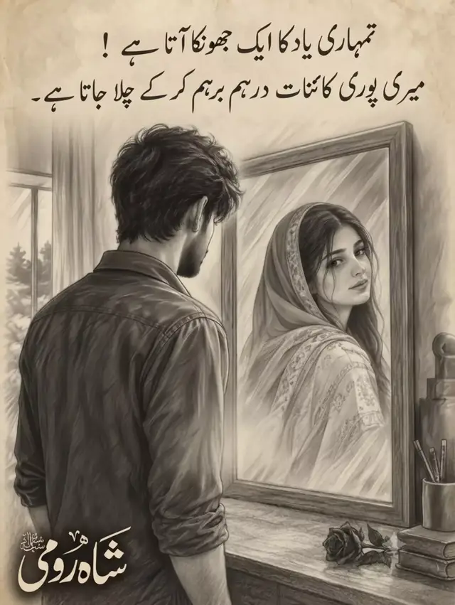 یہ شعر محض یادوں کا تذکرہ نہیں، بلکہ عشق کی اس بے پناہ شدت کا عکاس ہے جہاں محبوب کی ایک ہلکی سی یاد بھی انسان کی پوری دنیا کو تہہ و بالا کرنے کی صلاحیت رکھتی ہے۔ 