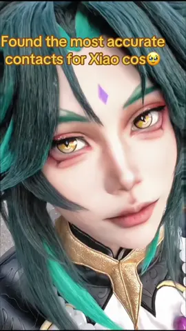 And this lens wouldn’t spin🥹🥹🥹Xiao weighted contacts,Get the same lenses via the link in bio✨#xiao #GenshinImpact #xiaocosplay #cosplaycontacts #genshinimpactcosplay 
