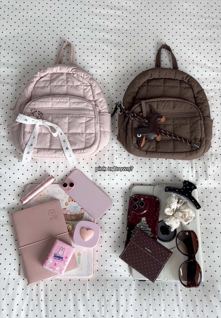 Mini backpack! 🤎Brown atau pink nih? Kamu pilih yang mana? 👀  #BAGSMART #MiniBackpack #TasPink #TasCokelat #FashionWanita