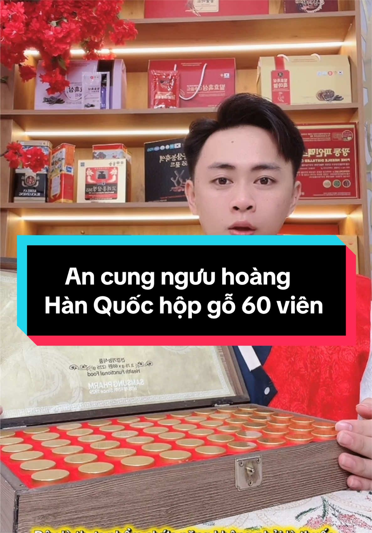 An cung ngưu hoàng Hàn Quốc hộp gỗ 60 viên #ganghanvina#samhanquocchuan#muataitiktokshop#suckhoe#xuhuong 