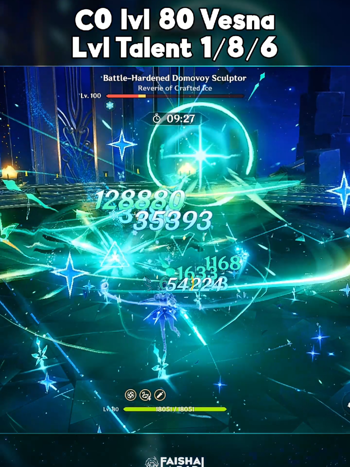 (7.1) C0R0 LVL 80/80 VESNA 1/8/6, 12-3-1 SPIRAL ABYSS. #Vesna #GenshinImpact #HoyoCreators #SpiralAbyss 