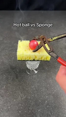 Hot ball vs Sponge #hotbal #experiment #sponge 