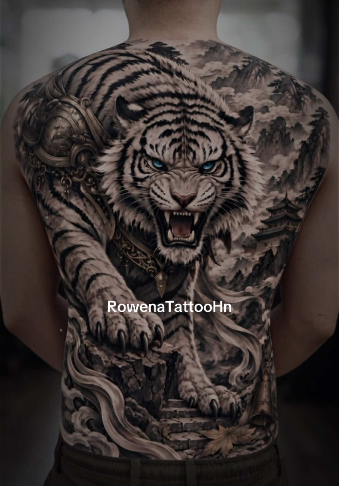 BẠCH HỔ hình xăm mang khí thế của kẻ không ngại đối đầu #tattoo #tattooideas #artist #hinhxamdep #rowenahanoi