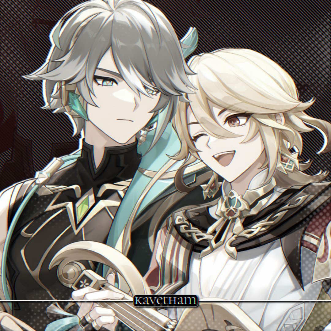 (THANK YOU SM FOR 16K FOLLOWERS!!💗) About the weapons: The original owners of both of Alhaitham’s canon weapons (his signature and the one he used in the archon quest) were lovers with the girl who owned Kavehs canon weapon (the weapon we see him use in his trailer.) 🤍 #genshin #GenshinImpact #alhaitham #kaveh #haikavehcanon 