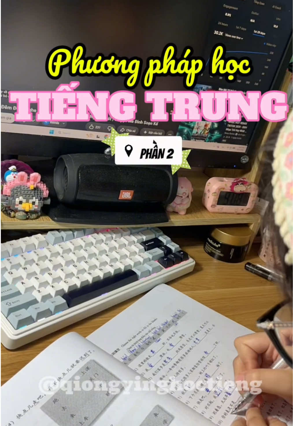 Ngày 9 | Hành trình tự học HSK3 | Phương pháp học tiếng trung hiệu quả - Phần 2 #tuhoctiengtrung #study #learnontiktok #viral #capcut 