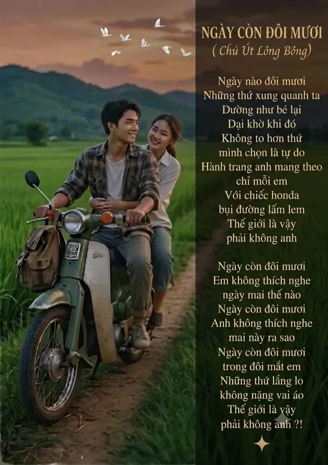 #ngàycònđôimươi Nghe bài này thật hoài niệm về ngày mình còn trẻ! ❤️🎶✅ Sáng tác: Chú Út Lông Bông Lyrics: Ngày nào đôi mươi Những thứ xung quanh ta Dường như bé lại Dại khờ khi đó Không to hơn thứ mình chọn là tự do Hành trang anh mang theo chỉ mỗi em Với chiếc honda bụi đường lấm lem Thế giới là vậy phải không anh Ngày còn đôi mươi Em không thích nghe ngày mai thế nào Ngày còn đôi mươi Anh không thích nghe mai này ra sao Ngày còn đôi mươi trong đôi mắt em Những thứ lắng lo không nặng vai áo Thế giới là vậy phải không anh #nhactamtrang #nhachaymoingay #fypシ #đnt🎶music 