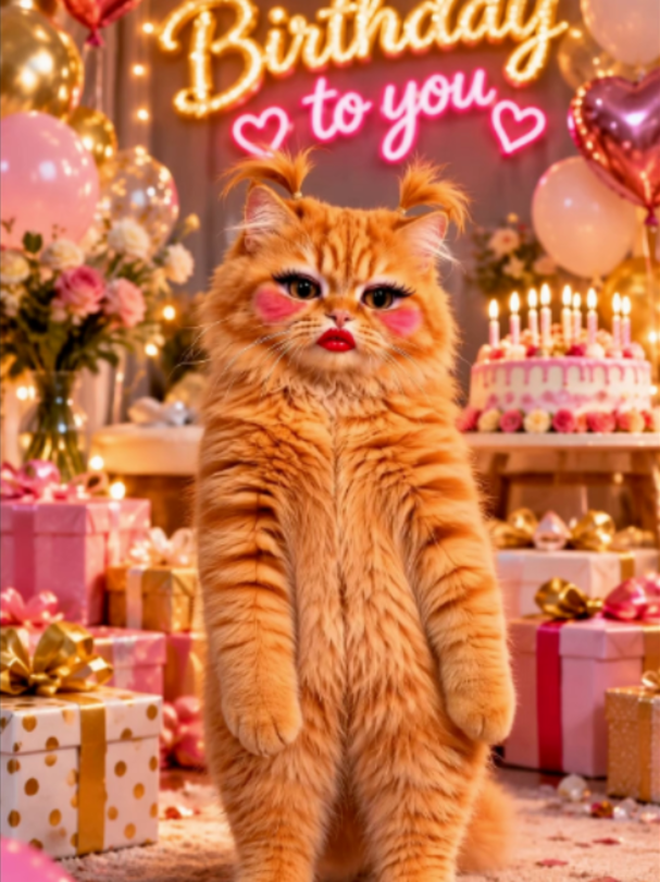 🎂🐱 Happy Birthday to You! 🎉❤️ Hope you’ll love the cat’s voice! 🎤🐱 We hope this little birthday performance makes you smile! 🥰✨ To everyone celebrating their birthday today, Happy Birthday! 🎈🎂❤️