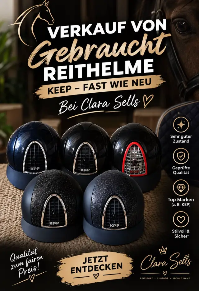 ✨ Gebrauchter KEP Reithelm in sehr gutem Zustand Elegant, gepflegt und ideal für den täglichen Reitsport. Verschiedene Designs verfügbar. 📌 Marke: KEP 📌 Zustand: Sehr gut / fast wie neu 📌 Bei Clara Sells 📩 Bei Interesse gerne Nachricht senden.   #équitation •  #cheval •  #cavalière •  #cavaliers •  #sellerie