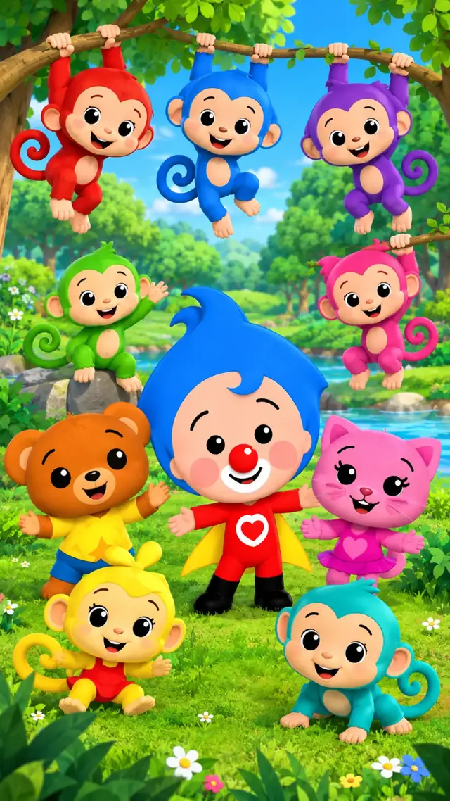 LOS MONITOS SE FUERON DE PASEO 🎶🐒 #infantil #videosinfantiles #cancioninfantil #plimplim #musicainfantil 