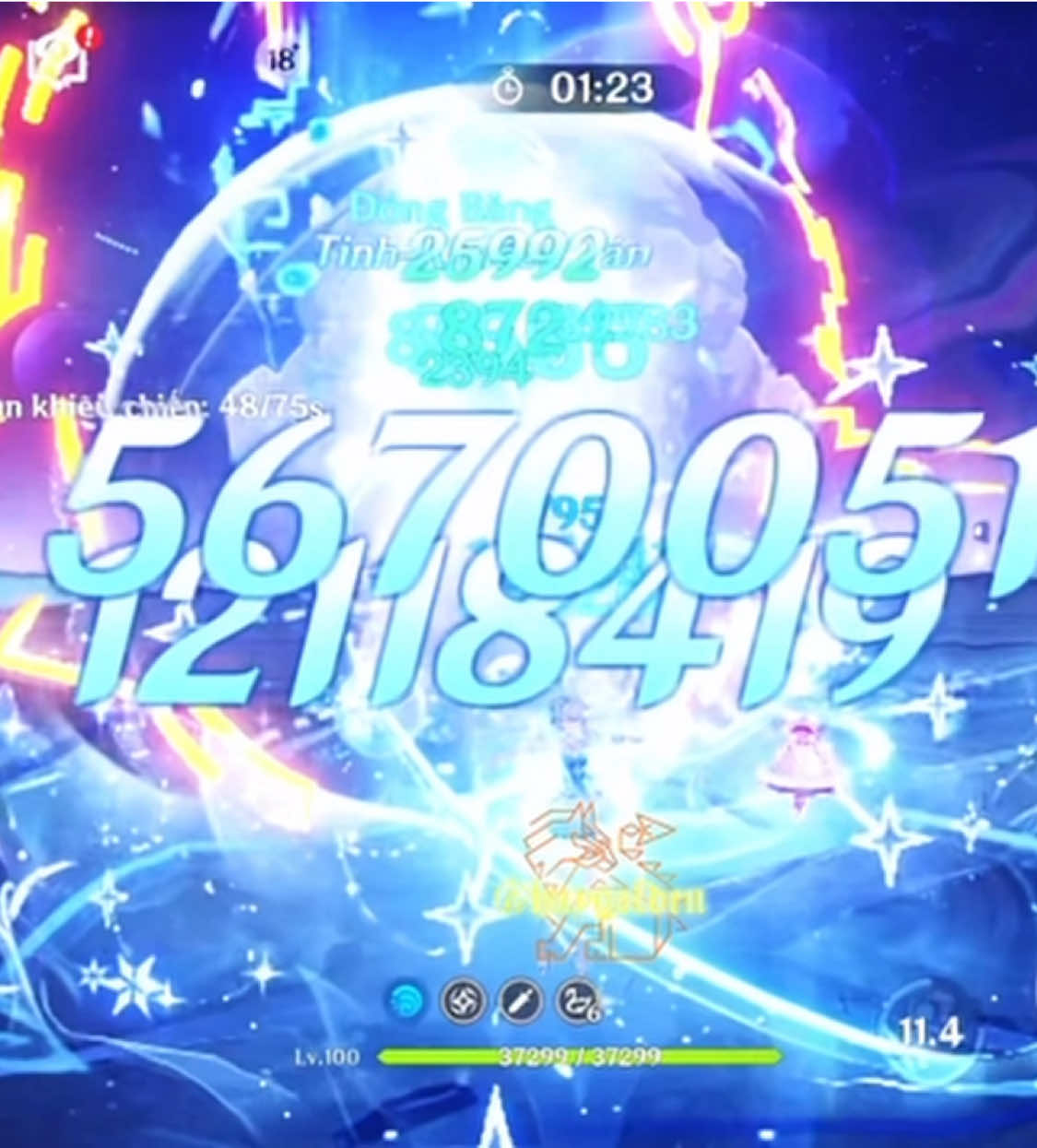 Odette 12M Stellar Damage 🔥  #Odette #HuyGolden #GenshinImpact 