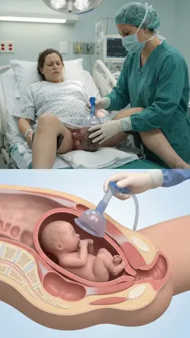 Vacuum assisted delivery for the baby #momtobe #medicalanimation #laboranddelivery #pregnantlife #twinbirth