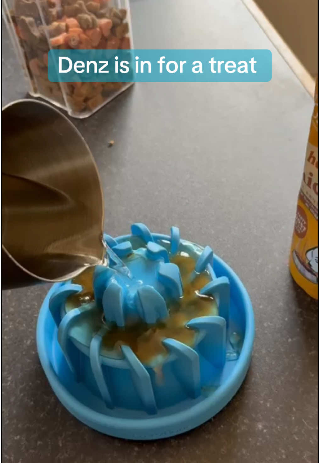 No wonder this @Freezbone UK is called the Freezlava, it actually looks like lava as you poor the broth on 😍 Denz is a lucky boy with the treats he gets! #DogMustHaves #DogOwners #DogProducts #dogtok #dogtreat 