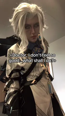 Shhh…redbull will fix…#Dot#Dottore#dottorecosplay#genshinimpact33#genshinimpactcosplay 