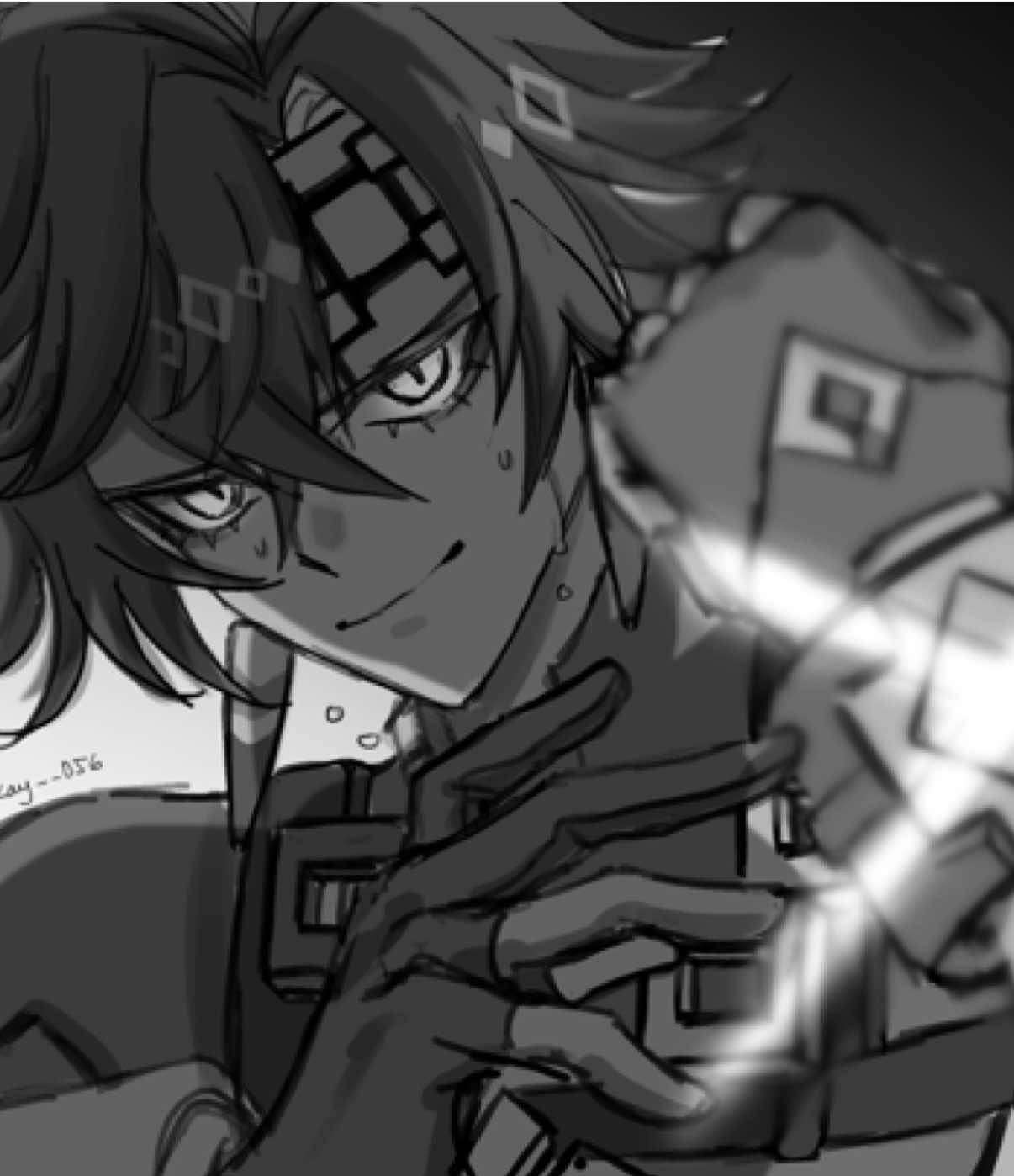 Rough sketch of Kinich. I’ll clean him up someday. What a lethal face card 😭💕 #kinich #GenshinImpact #hoyoverse #fyp 