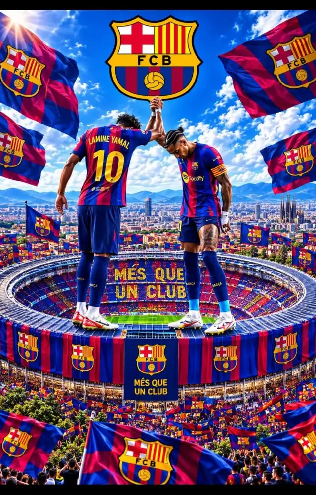 J'adore cette ville, c'est vraiment la plus grande d'Espagne. La ville est pleine d'énergie et de belles surprises. FC Barcelona est une partie emblématique de cette ambiance. {{ocr}} 'FCB', '10', 'MES QUE UN CLUB' reflètent bien l'esprit de ce lieu.#city 