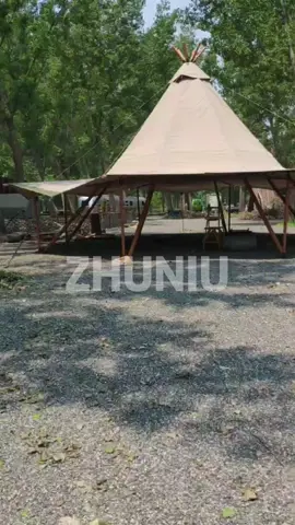 🏕️ Bring a touch of adventure to your campsite!🌿✨
 Our Tipi Tent combines a classic design with a cozy outdoor experience.
 Perfect for glamping resorts, campsites, and nature retreats. 🌲
 Stay close to nature. Sleep in comfort.🤎
 
 #TipiTent #Glamping #GlampingTent #CampingLife #GlampingResort  

