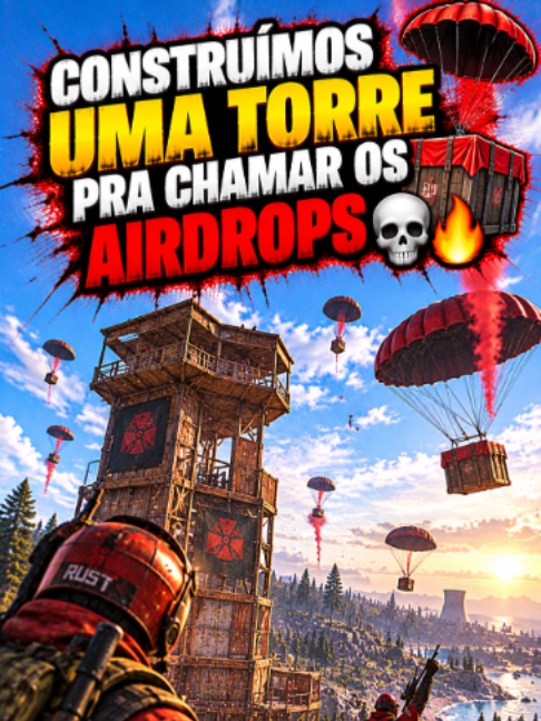 CONSTRUÍMOS UMA TORRE PRA CHAMAR OS AIRDROPS 💀📦🔥 #Rust #rustgameplay #rustclips #rustgame #gaming