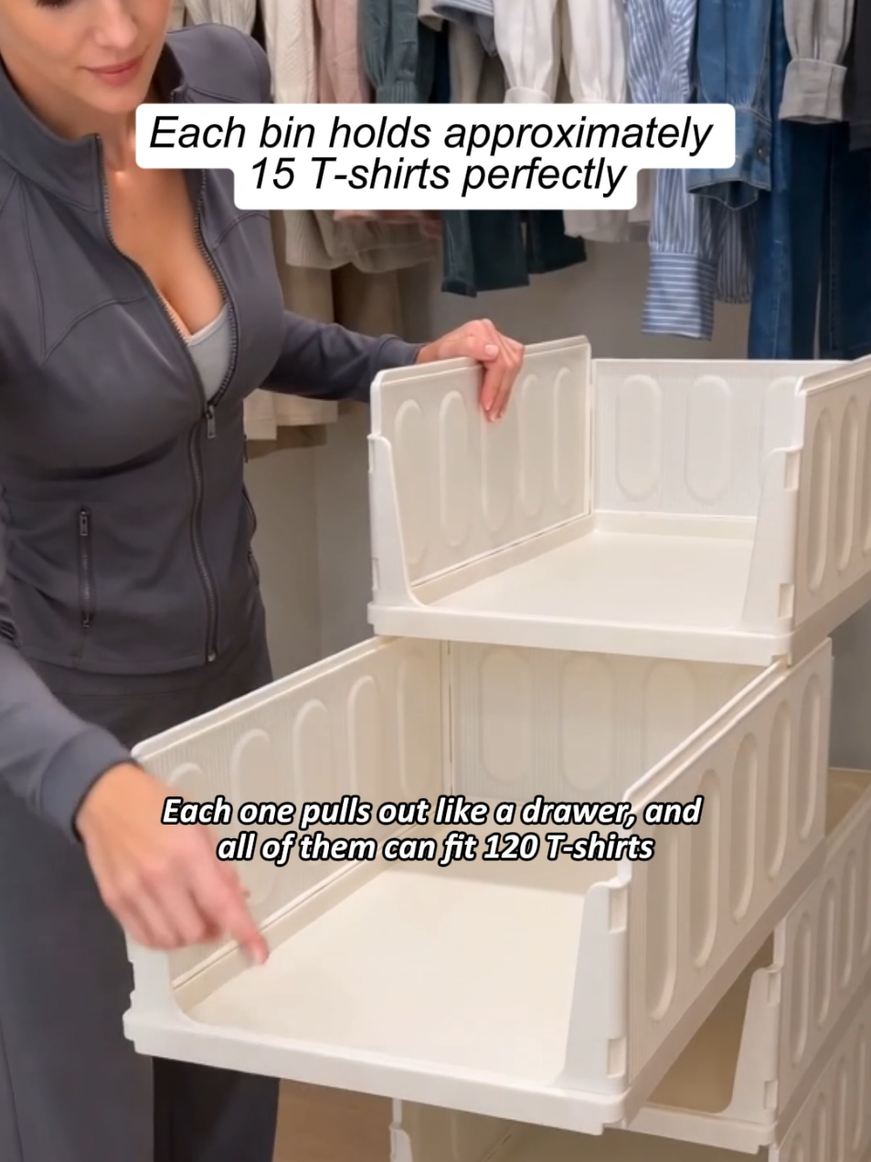 These plastic storage baskets stack flawlessly and come in various sizes, I styled my entire closet storage with different combinations for me and my kids, looks so clean!🌸#homeorganization #storagehacks #closetstorageideas #TikTokShopFallDealsForYou#closetorganizationideas 