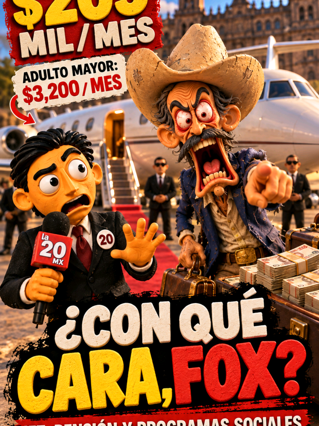 Fox llamó “huevones” a quienes reciben apoyos. Pero él cobró una pensión de $205 mil al mes y su entorno cargó escándalos. #La20MX #La20Informa #VicenteFox #ProgramasSociales #Mexico