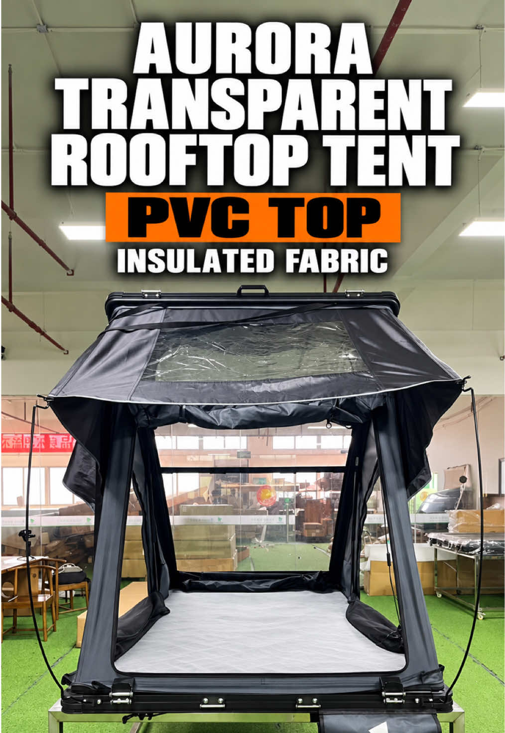 Worried that a transparent roof will get too hot? The Aurora rooftop tent includes a built-in insulated fabric cover. Pull it closed to block direct sunlight and reduce heat buildup, or open it when you want more natural light and a clear view of the sky. One roof, two camping experiences. OEM/ODM customization available. DM us for specifications and wholesale pricing. #TransparentRooftopTent #PVCRoof #InsulatedFabric #RooftopTentFactory #OEM  