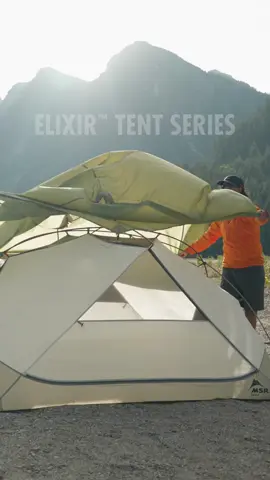 The Elixir is the tent you actually want to spend time in, not just sleep in. A rectangular floor and 41 inches of headroom make real room to sit up, change out of wet gear, or do anything but stare at a spot on the wall six inches from your face. Color-coded pole clips make setup nearly foolproof, and it's freestanding so it stays upright on its own before you've placed a single stake. Simple to pitch, space to sprawl. Check out the Elixir at the link in our bio. #HomeIsWhereYouStakeIt