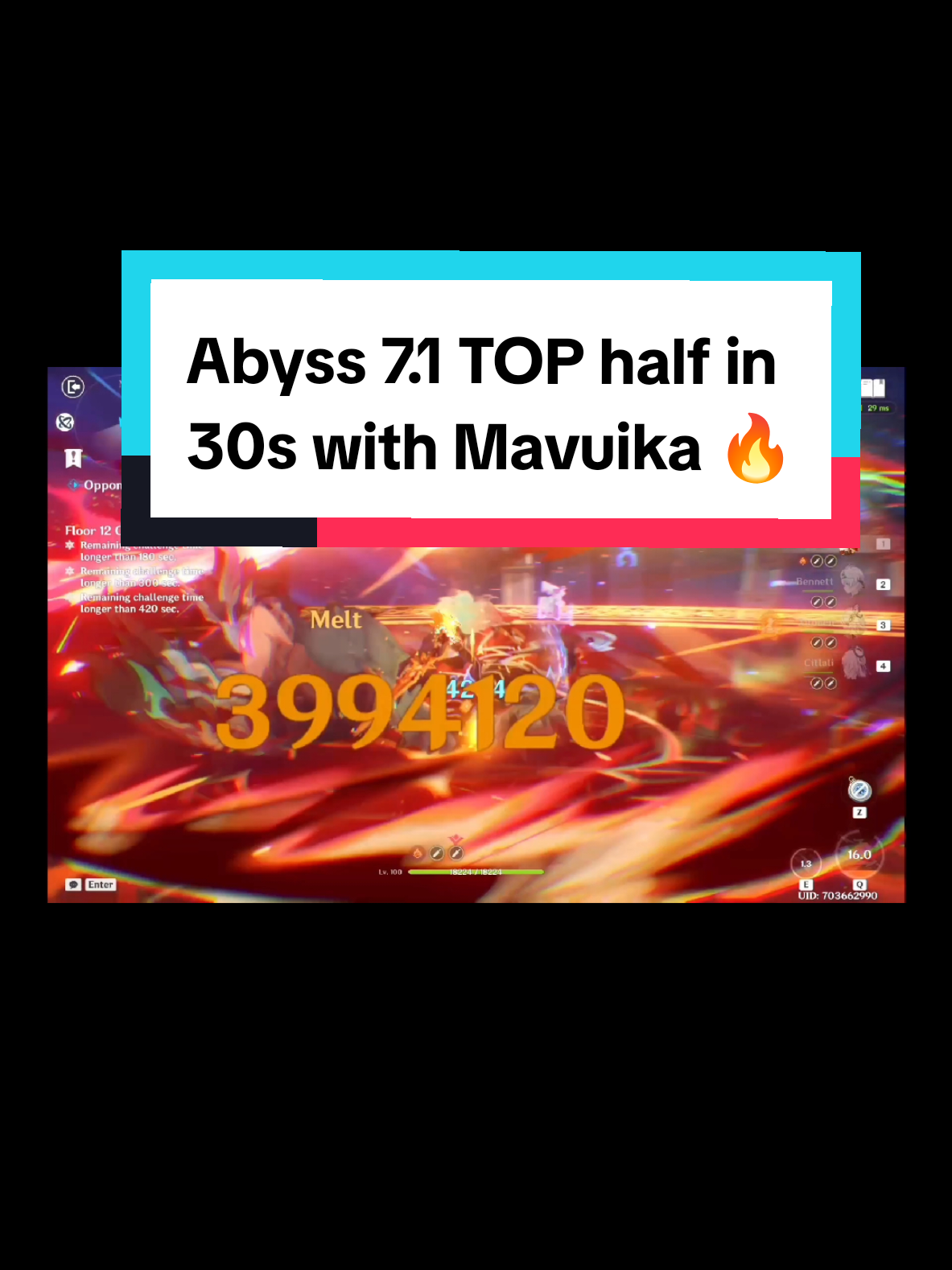 Mavuika's fall off has not arrived yet 😍. This is abyss so it's not like it matters anyway but it's always nice to nuke some enemies. Especially the furry ones... #genshin #mavuikagenshinimpact #citlali #spiralabyss #genshinimpact33 