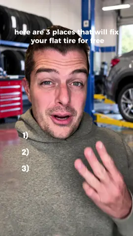 3 places to get a flat tire repaired FREE!