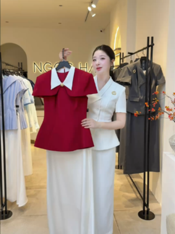 Nếu thích màu đỏ thì đây là chiếc áo đích thực dành cho nàng #NGOCHA #thoitrangtiktok #xuhuong #fyp #thoitrangcongso