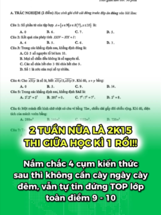 2 tuần nữa là 2k15 thi giữa kì rồi, Nắm chắc 4 mẹo kiến thức này thì không cần cày ngày cày đêm vẫn tự tin đứng TOP lớp toàn điểm 9 - 10 #2k15 #2k15😍✌ #THCS #sachmoi #diemcao🍀🍀 #diemcao #hocsinhlop6 #thigiuaki1🙆diemcao #HV
