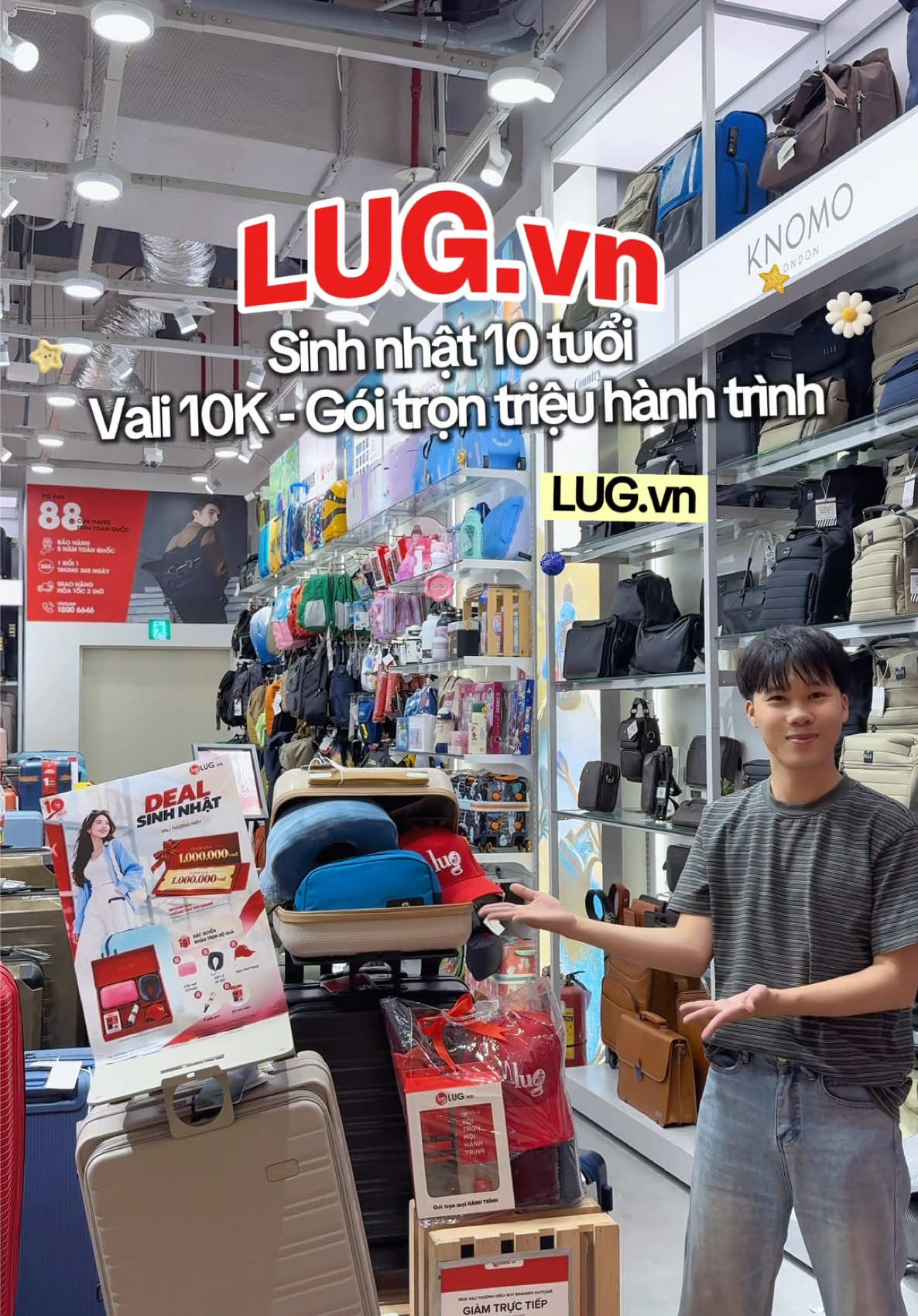 Trộm vía quá, đang cần sắm em Vali mới cho những chuyến trip tiếp theo thì đúng dịp @LUG.vn kỷ niệm sinh nhật 10 năm, tung siêu nhiều deal hời. Thậm chí còn có cơ hội săn Vali chỉ với giá 10K nữa. Mấy cậu ghé Store gần nhất để tham khảo nha #ValiLUG #LUGvn #LUG10Nam #GoiTronTrieuHanhTrinh #Vali10k 
