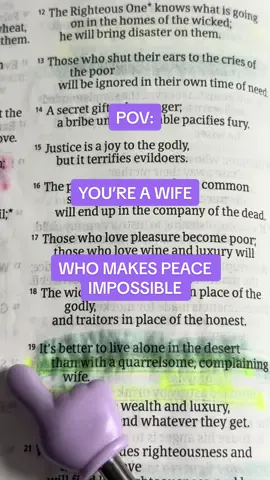 Now i just choose to be SINGLE 🤣 Proverbs 21:19✨💙 #Bible #bibleverse #biblepointer #asmr #marriedlife 