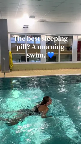 Many swimmers say they sleep better, and it makes sense. A morning session starts your day with movement and natural light, which supports a steady sleep-wake rhythm. Daytime exertion builds sleep pressure for the evening, and swimming does it without straining your joints. The water and the rhythm of your breathing can also help ease stress. Give it a few weeks of consistency and see how you feel. 💙 Send 