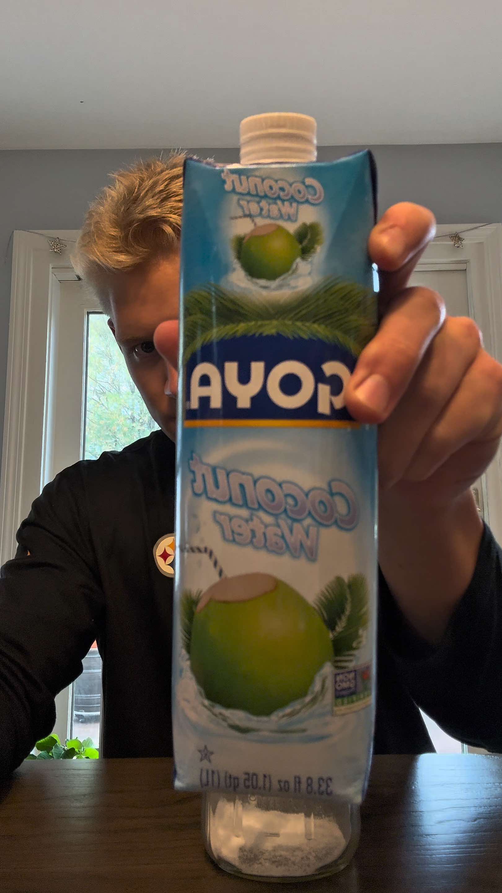 Tastes like it shouldn’t be good for you… but it is #fyp #coconutwater #postworkout
