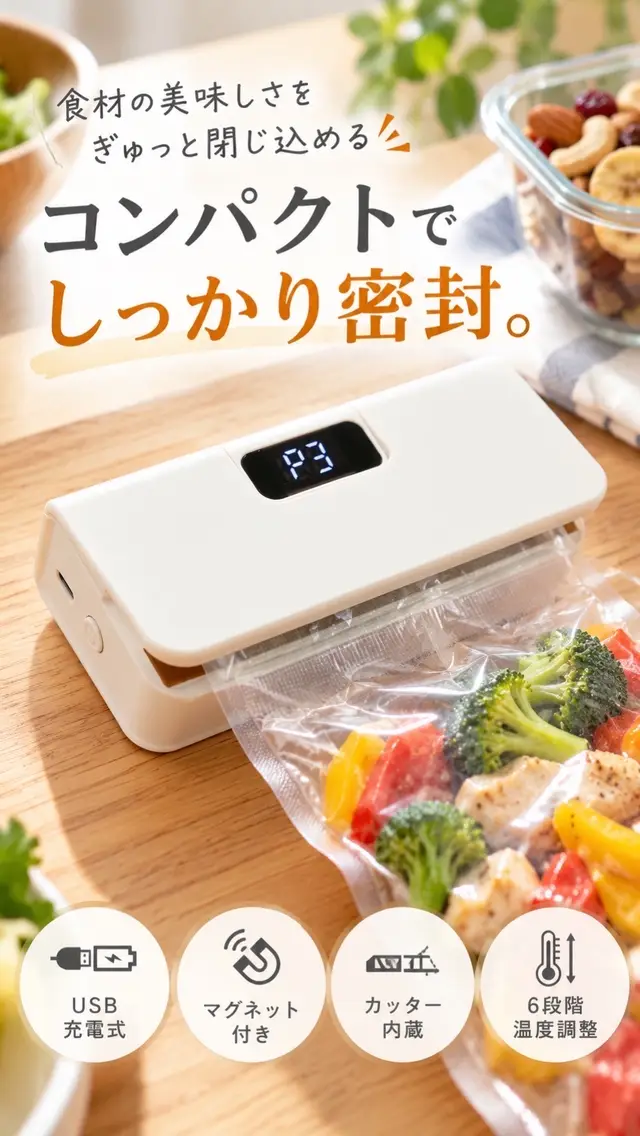開封後の袋をサッと密封✨ #ハンディシーラー #ミニシーラー #食品保存 #キッチン便利グッズ #便利グッズ