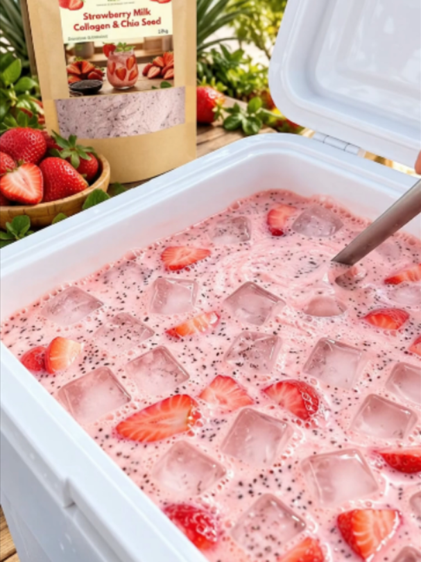 Bancuh. Kacau. Tambah ais. Siap! 🧊🍓 Sesimple itu untuk menikmati segelas Susu Strawberi Kolagen & Biji Chia yang creamy dan menyegarkan.#MixedBerries #SusuBeri #BijiChia #BerryMilk #MinumanPraktikal #MinumanSejuk #SusuStrawberi #Kolagen #strawberrymilkshake #MinumanSedap #MinumanSegera
