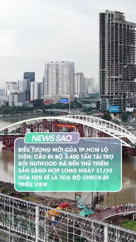 Dự án kỳ công cầu đi bộ nặng 3.400 tấn được tài trợ bởi Nutifood lai dắt bằng sà lan nặng 14.000 tấn đã đến Thủ Thiêm, dự kiến hợp long 21.10, sẵn sàng trở thành biểu tượng mới của Tp.HCM #CaudiboNutifood #Dauankycong #doshowbiz #newssao #fyp 