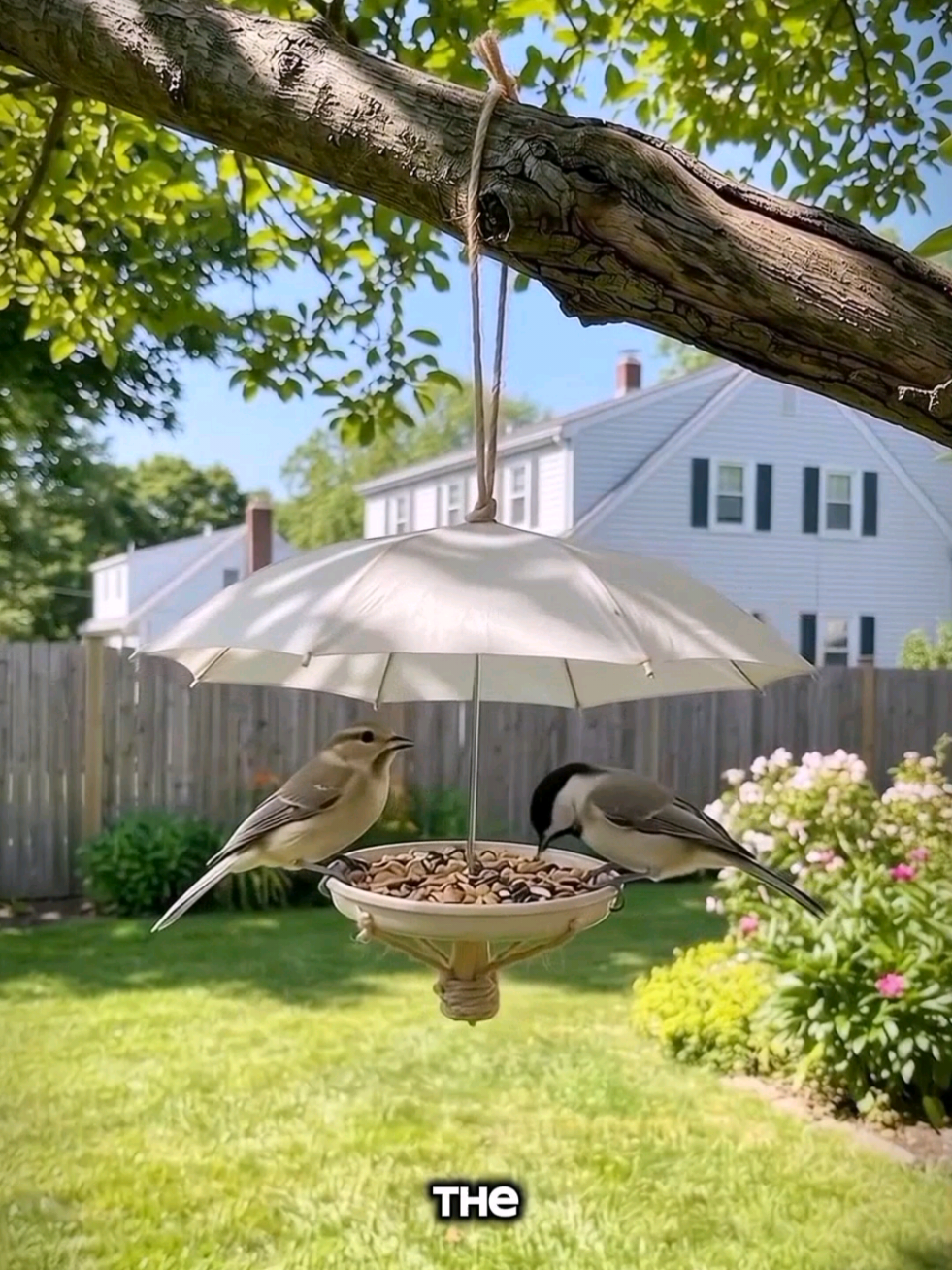 POV: He built a tiny umbrella for hungry birds ☔🐦💛 #DIY #BirdFeeder #BirdTok #BackyardDIY #CuteAnimals       @DIY & Crafts 