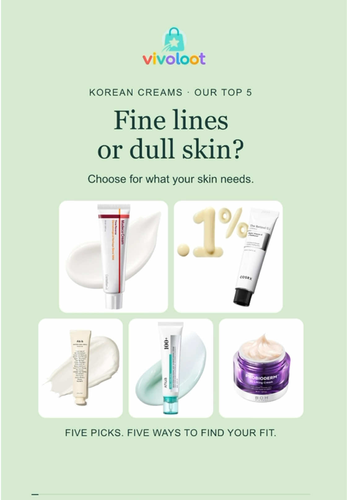 Five Korean creams, five different reasons to pick one.  Lightweight moisture or a richer nighttime cream—which is more your style? Watch our countdown, then explore more picks at vivoloot.com.  Follow along—let’s find what’s worth the loot! #koreanskincare #kbeauty #moisturizer #skincare #skincareroutine 