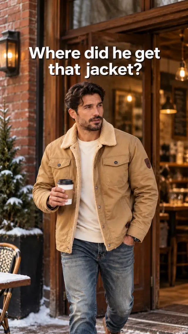 The tan color, the sherpa lining, the rugged look… this one belongs under the tree. 🤎🎁 The MAGCOMSEN men’s trucker jacket is such a good gift idea for your husband, boyfriend, or dad.  #TiktokshopblackFriday #tiktokshopfalldealsforyou #discoveryourgift #tiktokshopcreatorpicks 